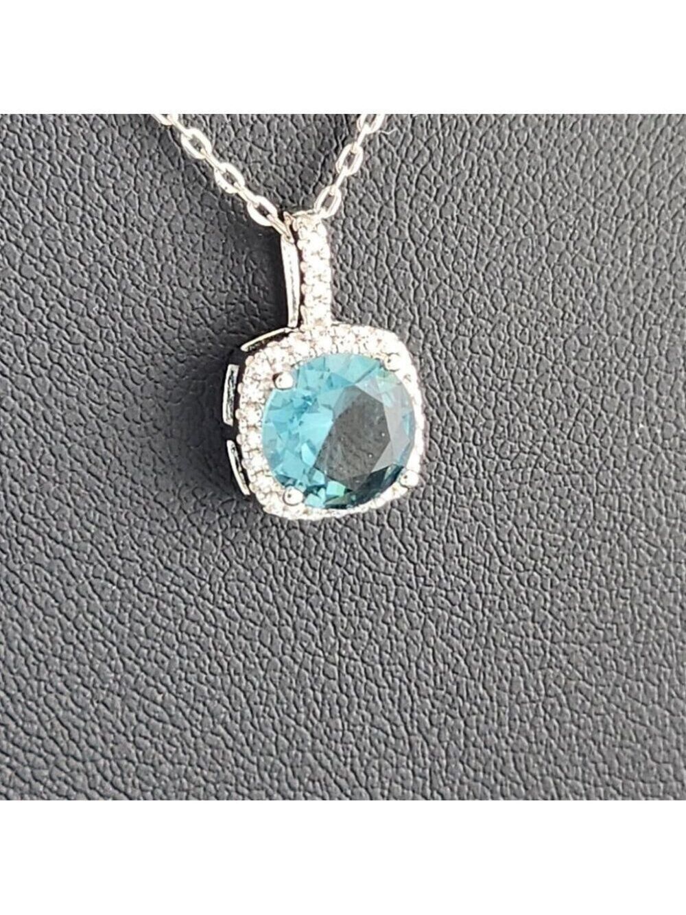 New 925 Silver Smoking Blue Gem Necklace – Classic & Eye-Catching Design - Picture 6 of 6